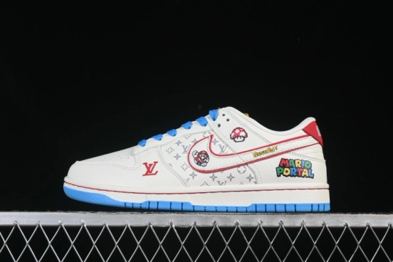 Nike SB Dunk Low Mario Triple Collaboration Custom Low-Top Casual Skate Shoes - SC0601-472