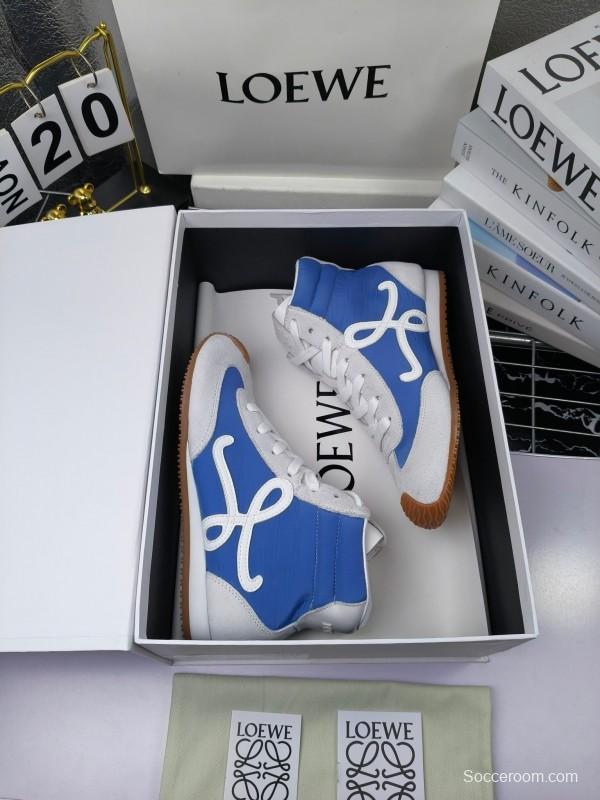 LOEWE High-Top German Training Sneakers Retro Fashion Casual White Shoes - LY00330