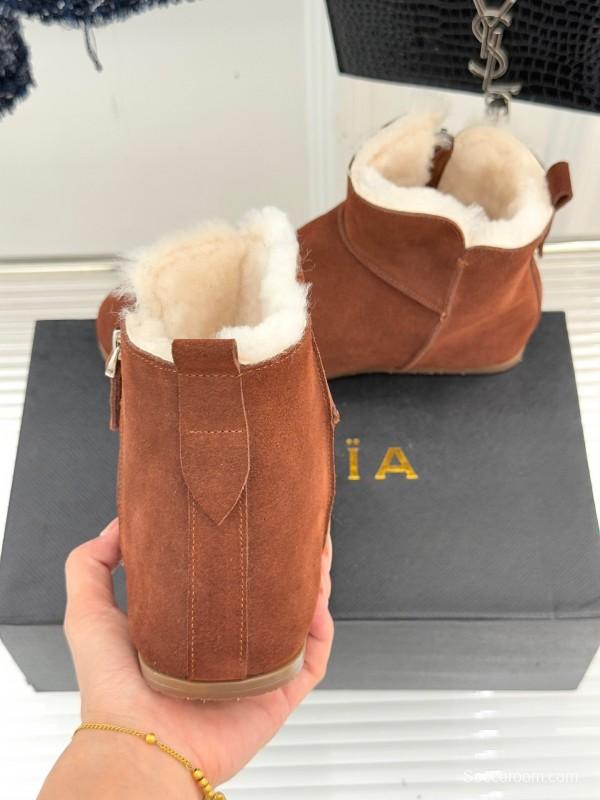 ALAIA Minimalist Side Zipper Retro Snow Boots - KFY00320
