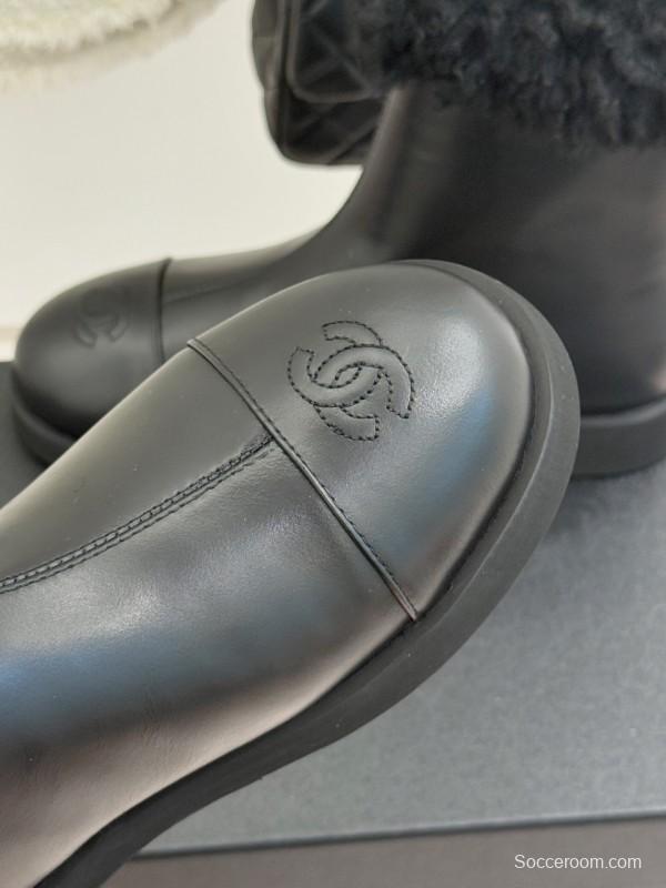 Chanel 25K Series Two-Tone CC Fur Snow Boots - KFY00300