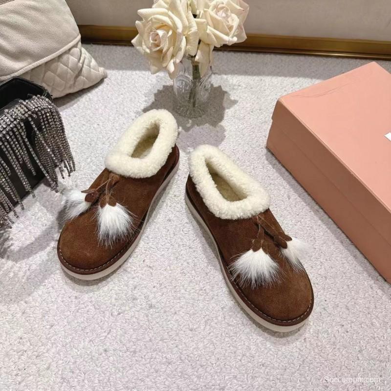 MIU MIU 2025 SS Korean Style Popular Small Potato Snow Boots Upgraded Version - LY00290