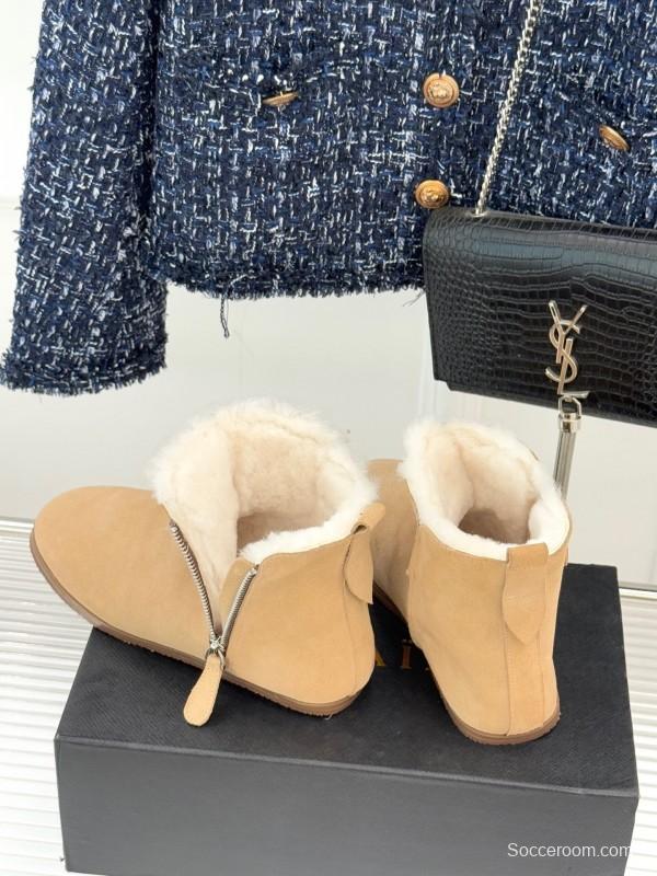 ALAIA Minimalist Side Zipper Retro Snow Boots - KFY00320