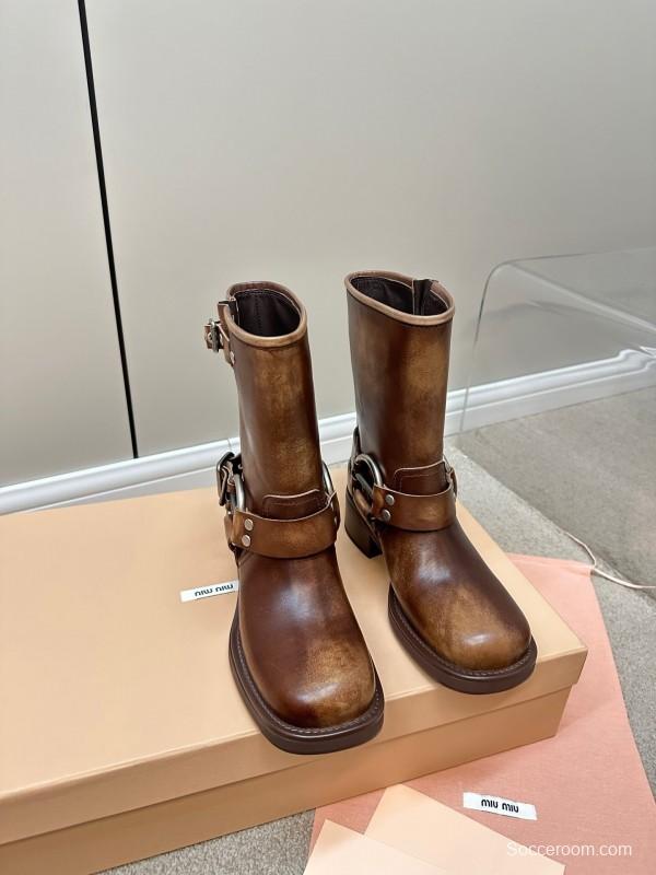 Miu Miu Fall/Winter 2025 Limited Edition Punk Style Martin Boots - LY00500