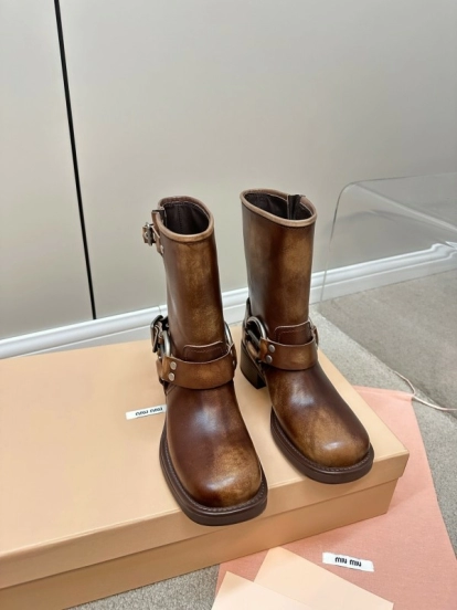 Miu Miu Fall/Winter 2025 Limited Edition Punk Style Martin Boots - LY00500