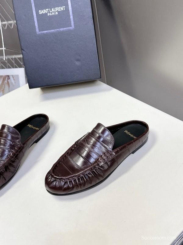 Saint Laurent 2025 SS Classic Loafer Mule Flats - KFY00320