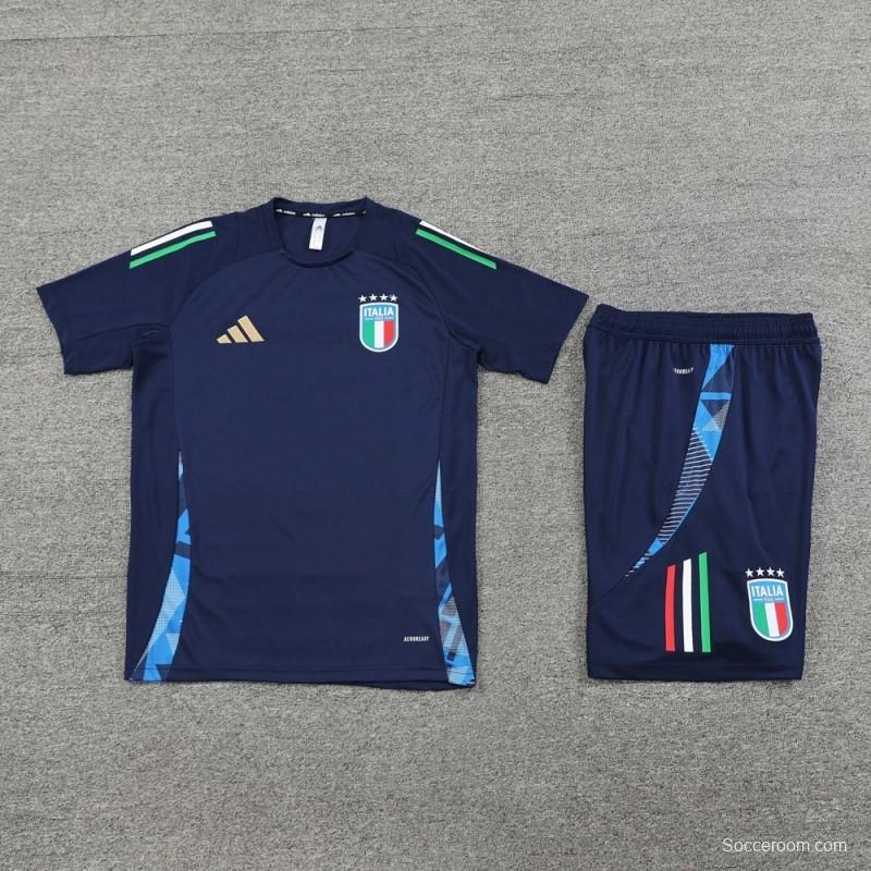 2025 Italy Royal Blue Short Sleeve+Soccer Shorts