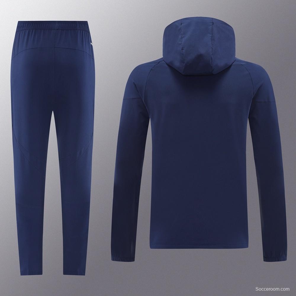 2025 Adidas Royal Blue Half Zipper Jacket+Long Pants S-2XL