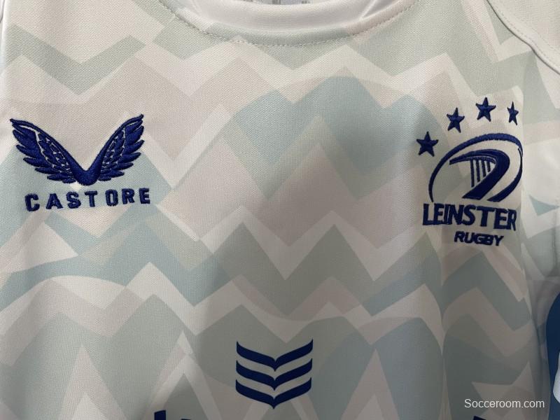 24/25 Leinster White with Chevron Pattern and Sky Blue Panels Jersey
