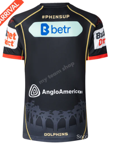25/26 Redcliffe Dolphins Black with Sunset Pyramid Indigenous Jersey