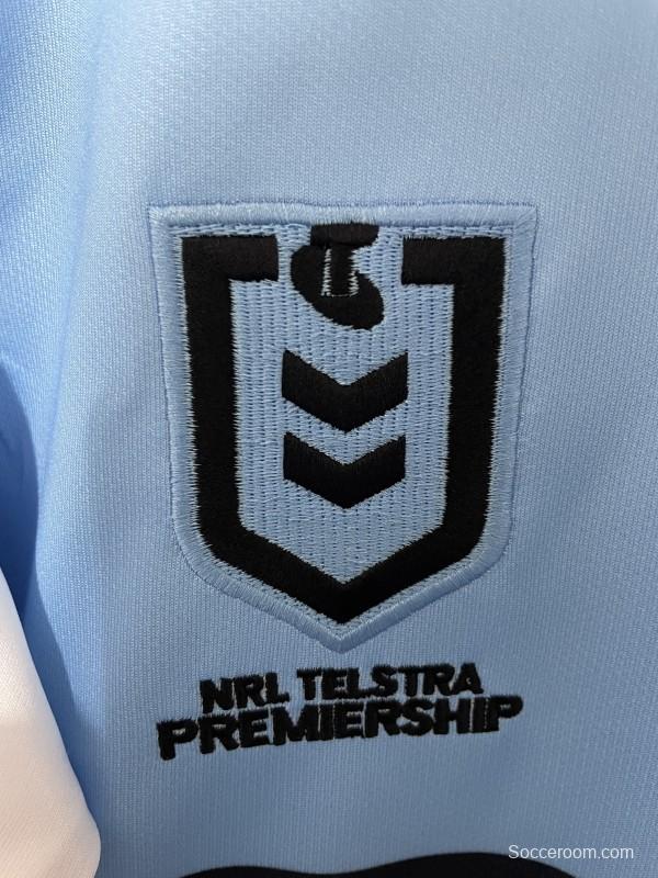 2026 Cronulla Sharks Sky Blue with White Hooped Away Jersey