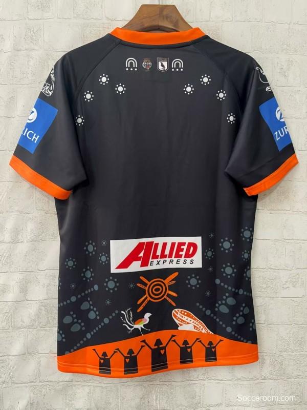 25/26 Wests Tigers Black with Indigenous Art Jersey