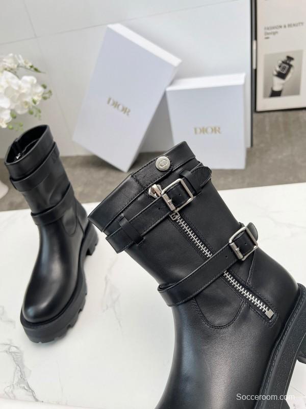 Dior 2025 SS Retro British Style Brogue New Knight Boots - LY00400