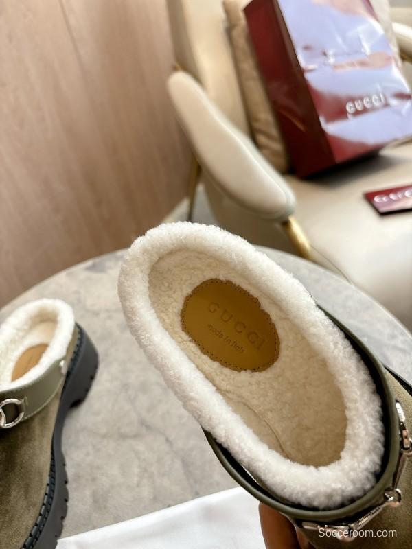 Hermès Teddy Wool H Slippers Flat Sole Fur Slides - LY00260/230