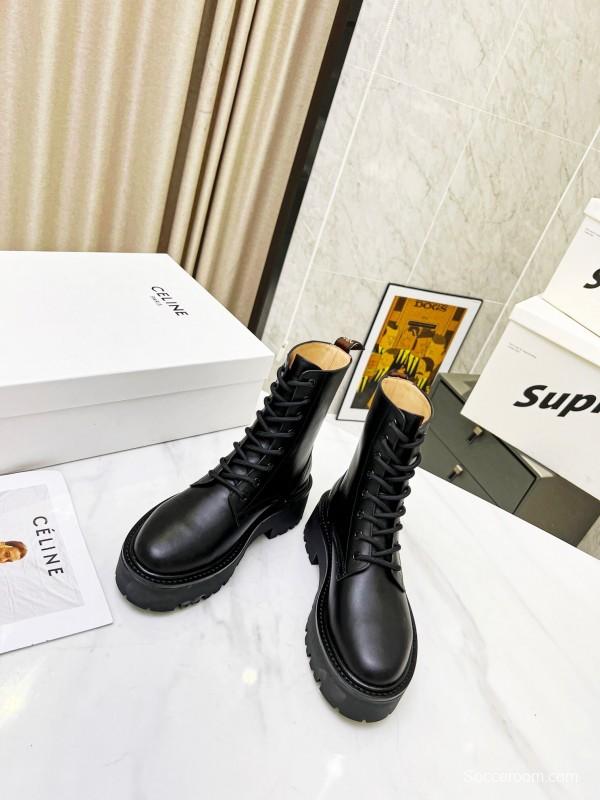 CELINE Triomphe Thin Strap Platform Ankle Boots - L Y00320