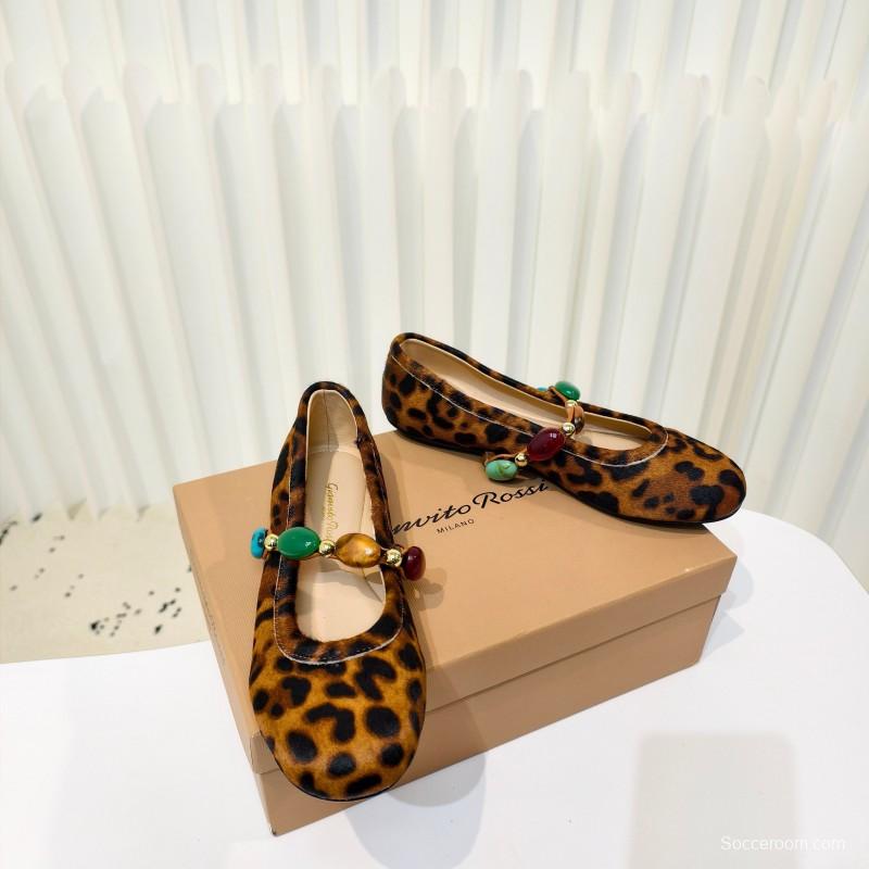 Gianvito Rossi Bohemian Style Turquoise Flat Ballet Shoes - LY00320