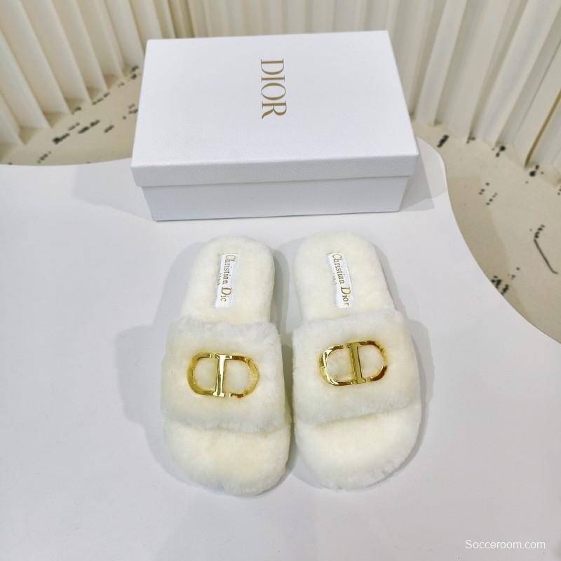 Dior Metal Buckle Wool Slippers Collection - LY00280