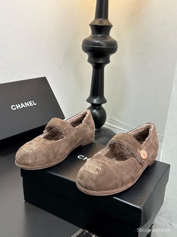 Chanel 2025/SS Autumn Winter New French Mary Jane Shoes Fur Shoes - KFY00300