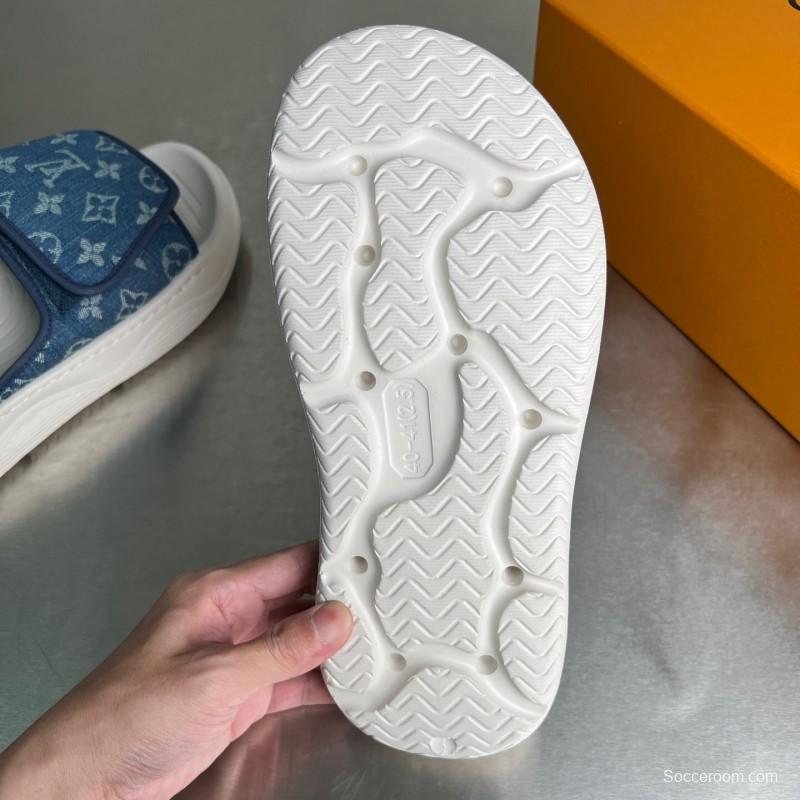 Louis Vuitton Miami Mule Slip-On Sandals with Hook-and-Loop Fastener - YC