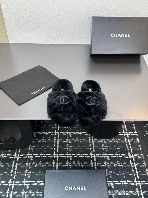 Chanel 2025 SS Fashion Fur Slippers - LY00250