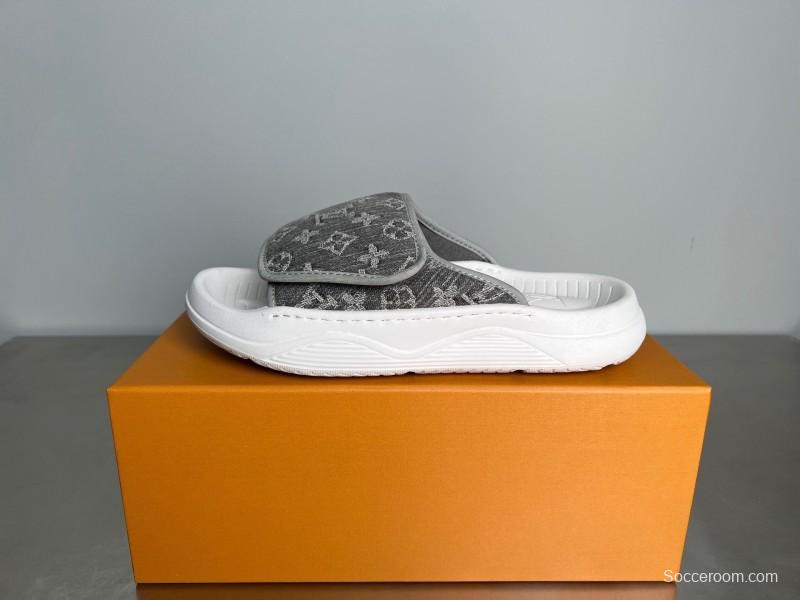 Louis Vuitton Miami Mule Slippers with Hook and Loop Fastener - YC