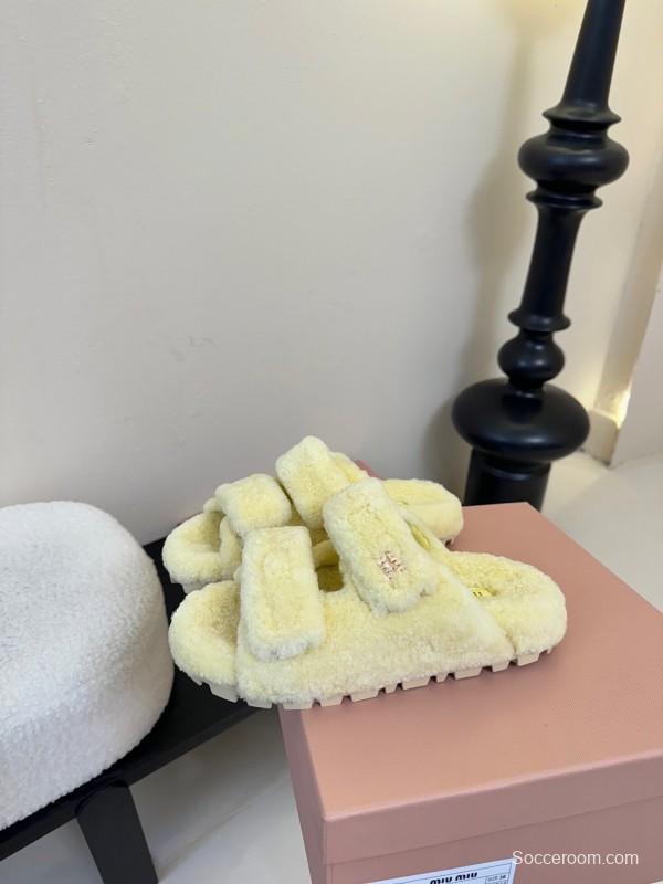 Miu Miu 2025 SS Fur Slides - KFY00310