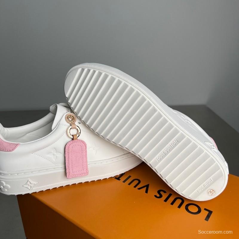 Louis Vuitton Takashi Murakami Time Out Cherry Blossom Leather Flat Low-Top Sneakers - YC