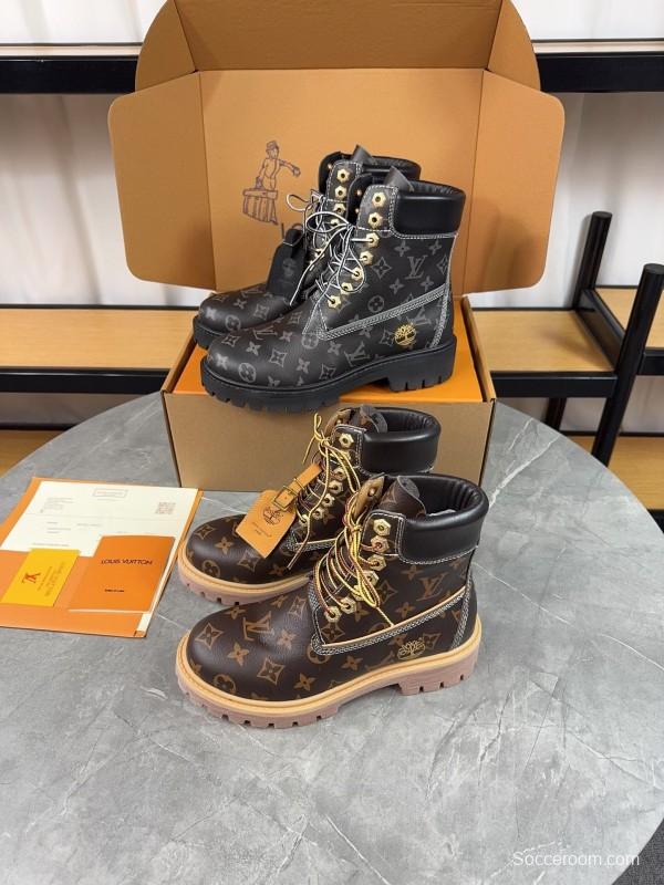 Timberland x LV Monogram Ankle Boots Waterproof Suede - LY00380