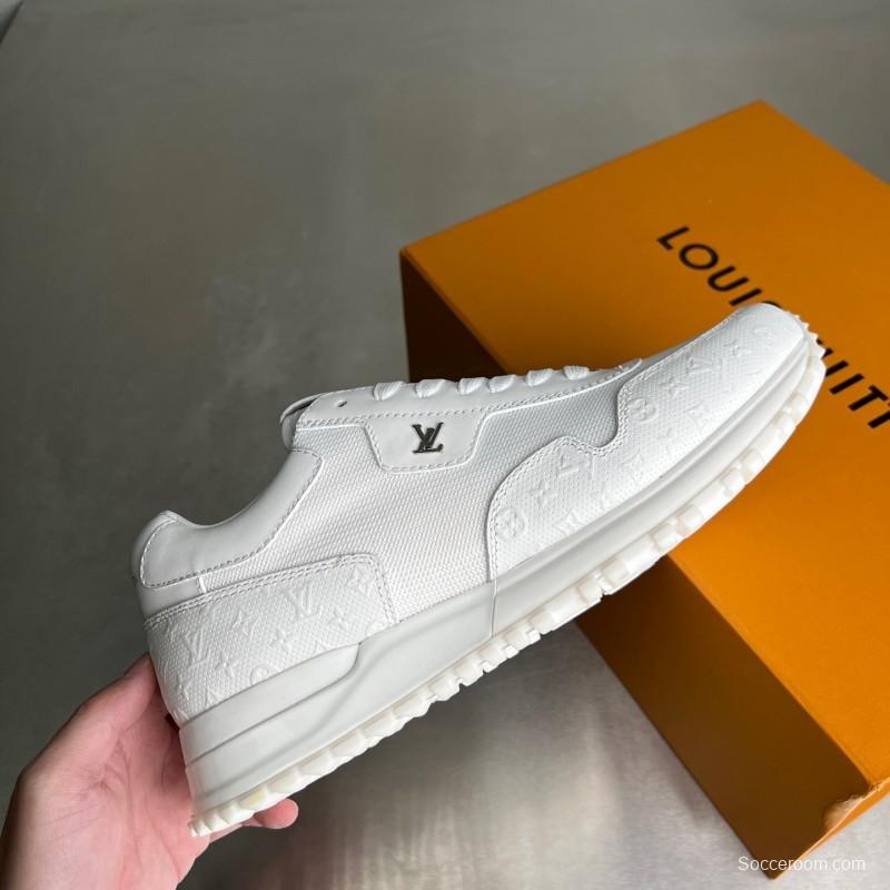 Louis Vuitton Run Away Leather Round Toe Lace-Up Low Top Casual Shoes - YC