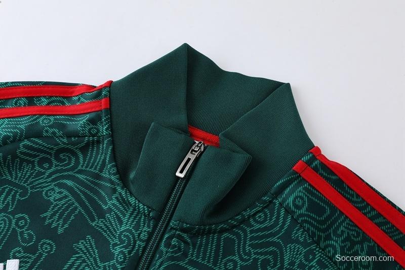 2025 Mexico Green Full Zipper Jacket+Long Pants