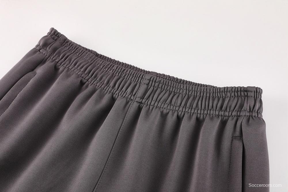 25/26 Real Madrid Light Grey Full Zipper Jacket+Long Pants