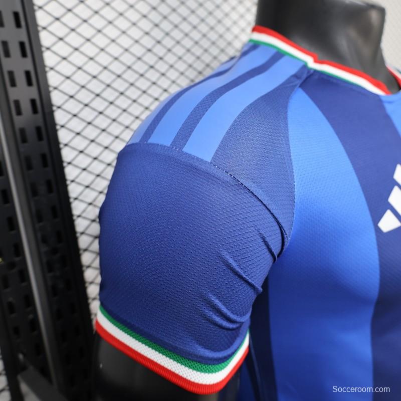 2026 Player Version Italy Blue with Tonal Vertical Stripes Jersey