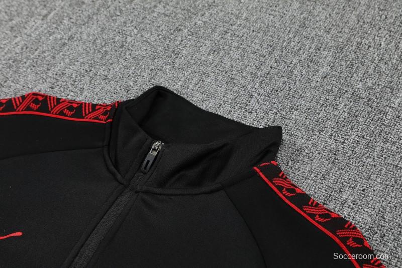 25/26 AC Milan Black Full Zipper Jacket Tracksuit + Long Pants