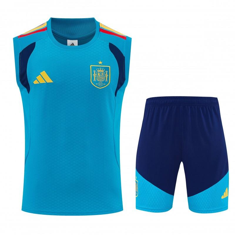 26/27 Spain Light Blue Sleeveless Training Vest +Soccer Shorts