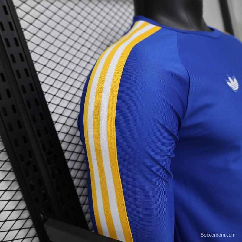 Player Version 2026 Real Madrid Blue Long Sleeve  Adidas Originals Retro Special Edition Jersey