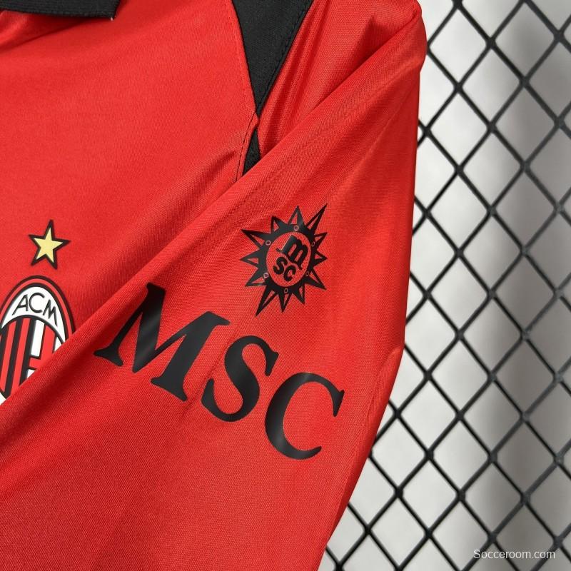 25/26 AC Milan x Slam Jam Limited Edition Long Sleeve Red Forth Jersey