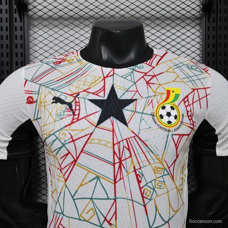 Player Version 2026 Ghana White with Multicolor Pattern Special Edition Jersey