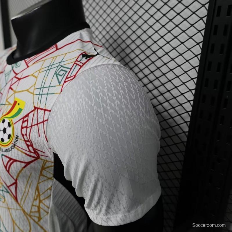 Player Version 2026 Ghana White with Multicolor Pattern Special Edition Jersey