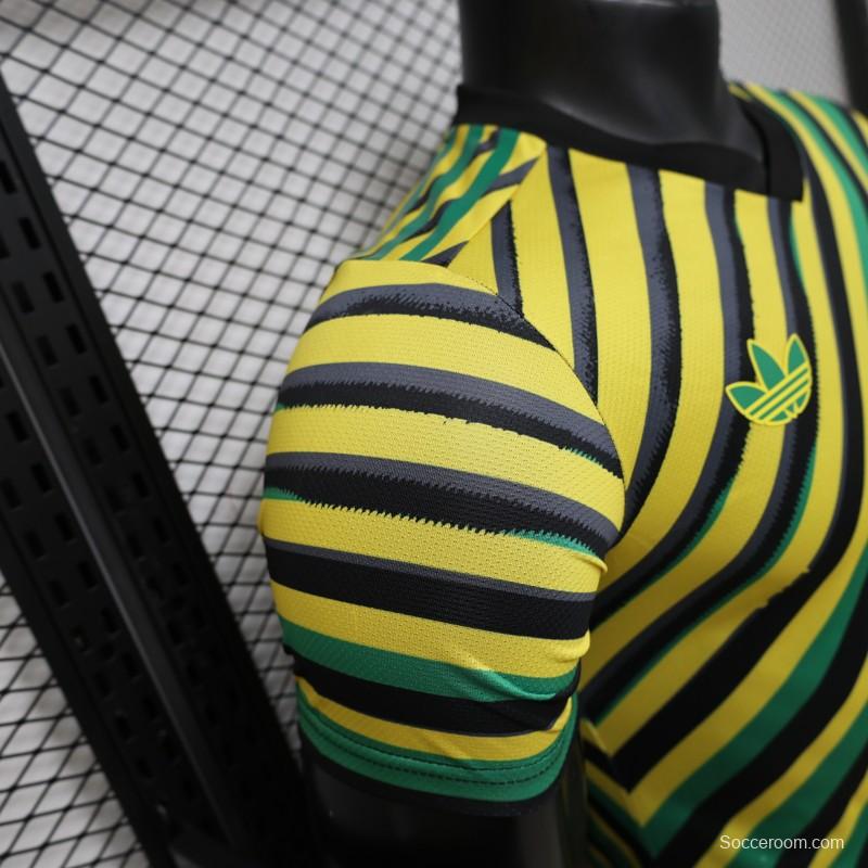 Player Version 2026 Jamaica x Adidas Originals Home Yellow Diagonal Stripe Jersey