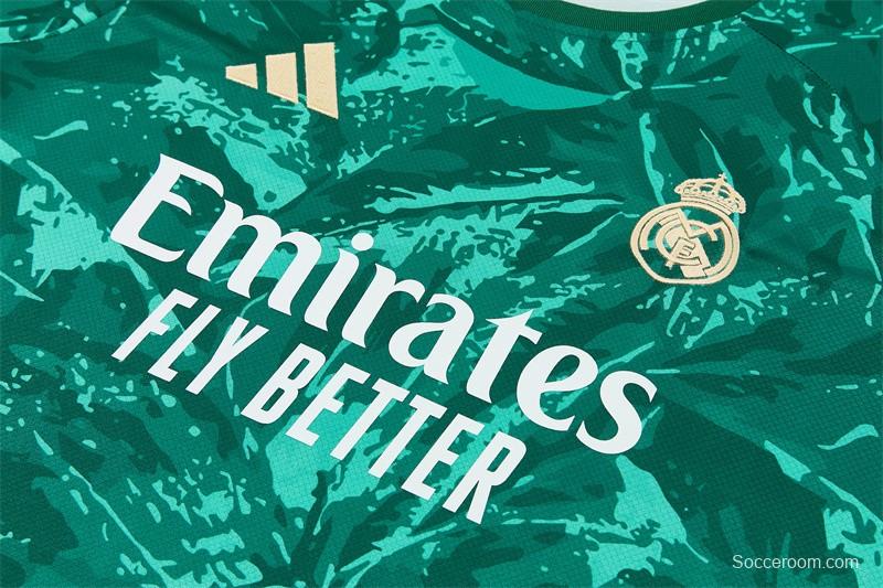 2026 Real Madrid Green Camouflage  Short Sleeve+Soccer Shorts