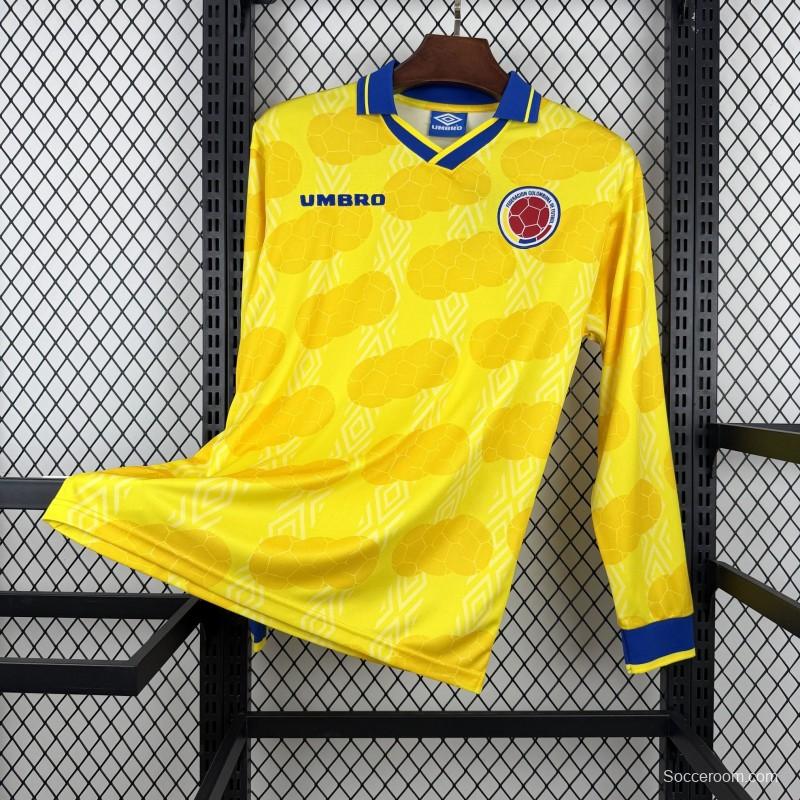 1994 Retro Colombia Home Long Sleeve Jersey