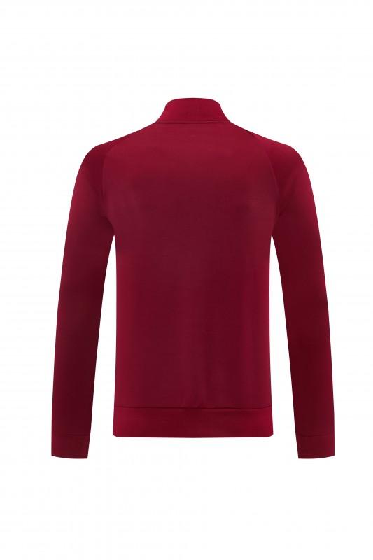 2026/27 AS Roma Burgundy & Gold Full Zipper Jacket Tracksuit +Black  Long Pants