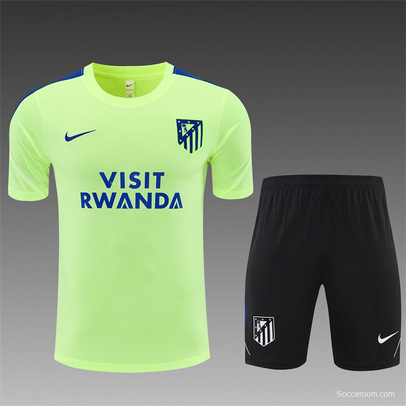 2026 Atletico Madrid Fluorescent Green Short Sleeve+Soccer Shorts