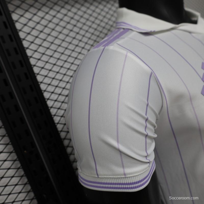 Player Version 26/27 Real Madrid Home White with Purple Pinstripe Jersey