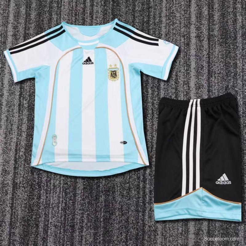 Retro Kids 2006 Argentina Home Jersey