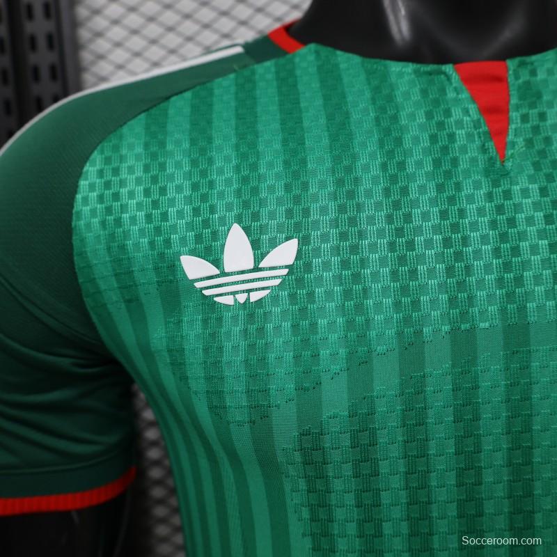 Player Version 26/27 Algeria Away Green with Tonal Vertical Stripe  Jersey