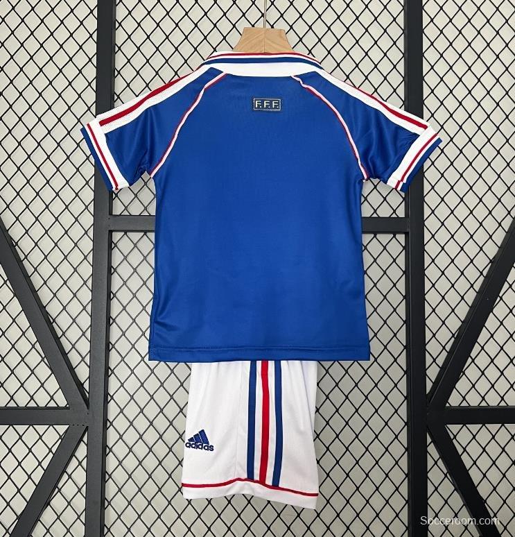 Retro 1998 Kids France Home Jersey