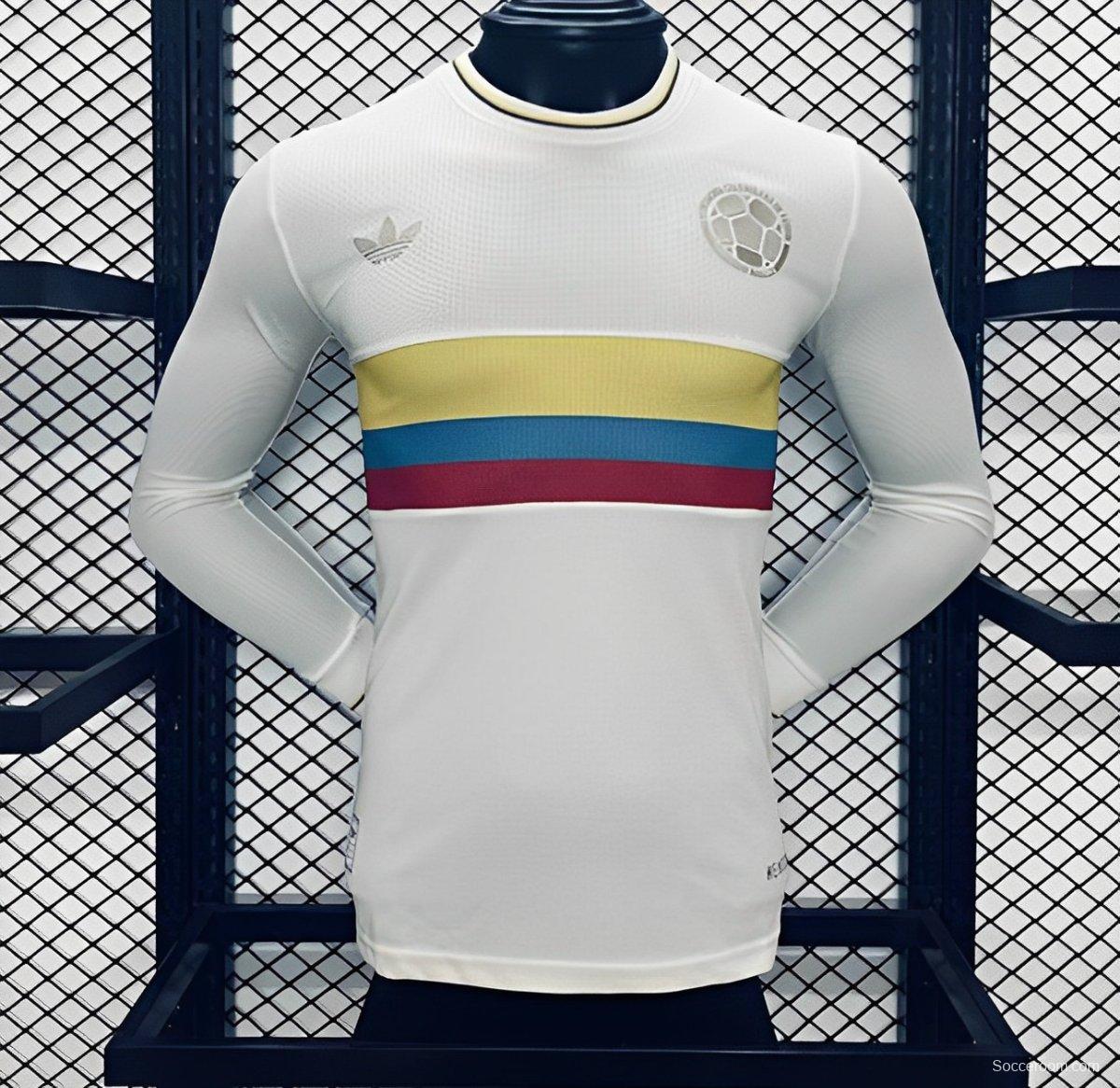 Player Version 2024 Colombia White 120Th Anniversary Long Sleeve Jersey