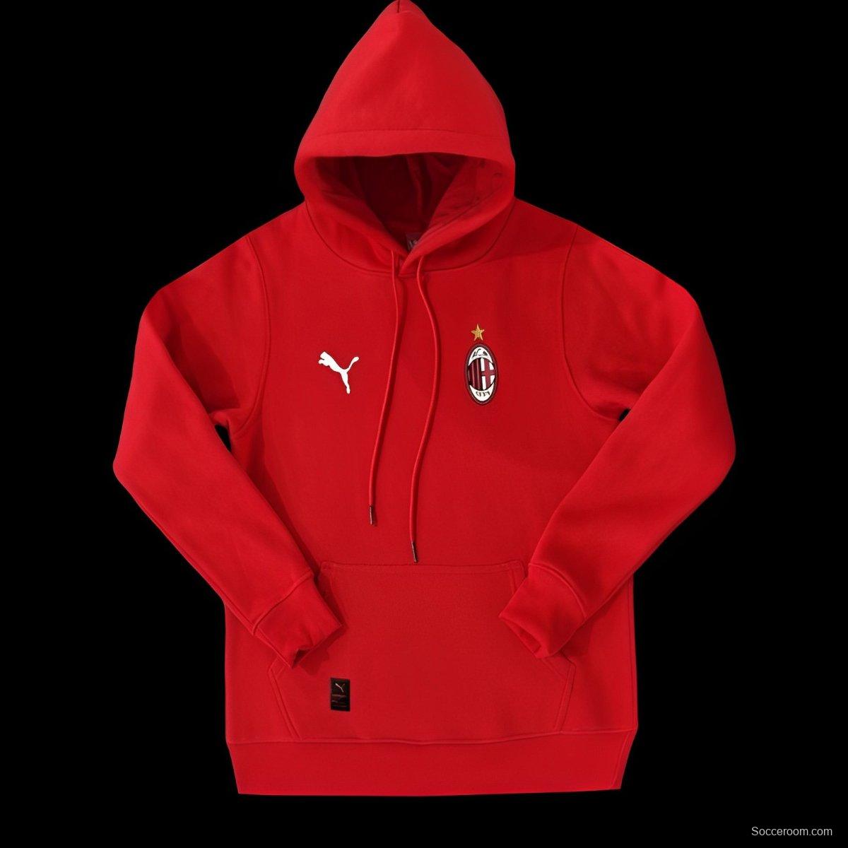 24/25 AC Milan Navy/Red/Black/Beige/Grey Hoodie WIth Black Badge