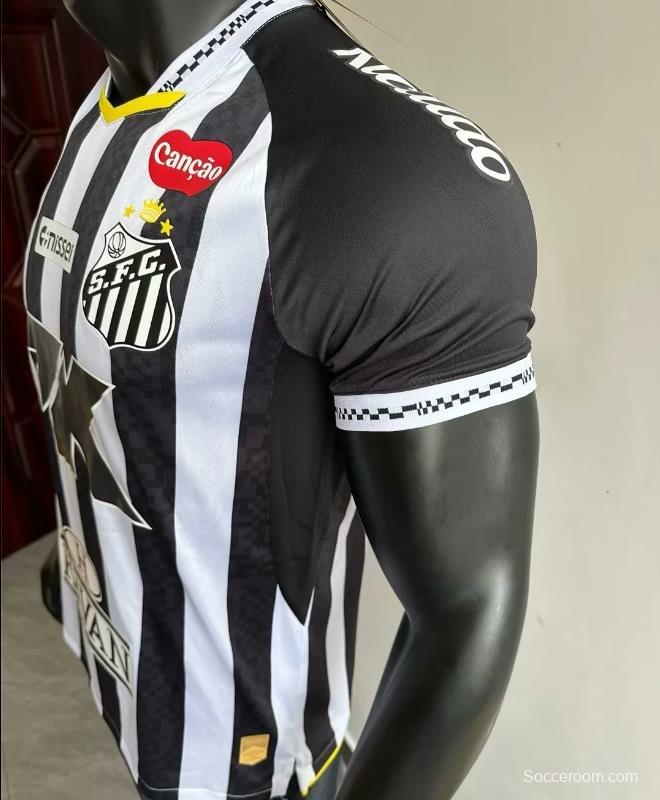 Player Version 25/26 Santos Away Jersey With Full Sponsors