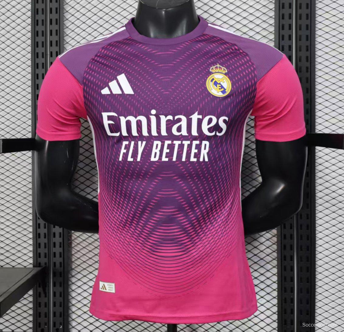 Player Version 25/26 Real Madrid Purple Pink with Geometric Wave Pattern Jersey